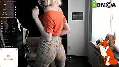 Alice is dancing in her pajamas and showing off her beautiful ass